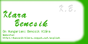 klara bencsik business card